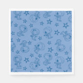 Erdnüsse | Snoopy Blue Space Astronaut Muster Serviette (Vorderseite)