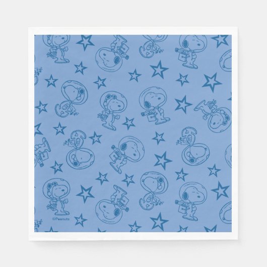 Erdnüsse | Snoopy Blue Space Astronaut Muster Serviette (Vorderseite)