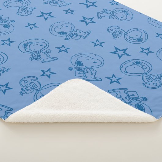 Erdnüsse | Snoopy Blue Space Astronaut Muster Sherpadecke (3/4)