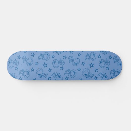 Erdnüsse | Snoopy Blue Space Astronaut Muster Skateboard (Horizontal)