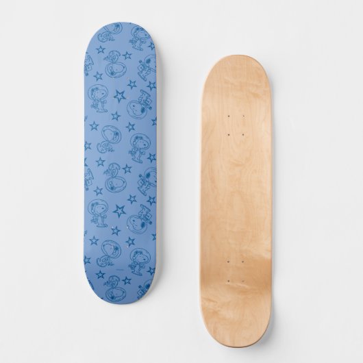 Erdnüsse | Snoopy Blue Space Astronaut Muster Skateboard (Vorderseite)