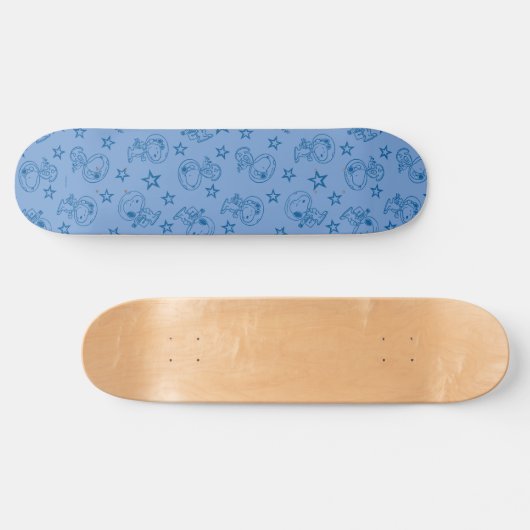 Erdnüsse | Snoopy Blue Space Astronaut Muster Skateboard (Horizontal)