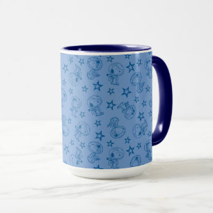 Erdnüsse   Snoopy Blue Space Astronaut Muster Tasse