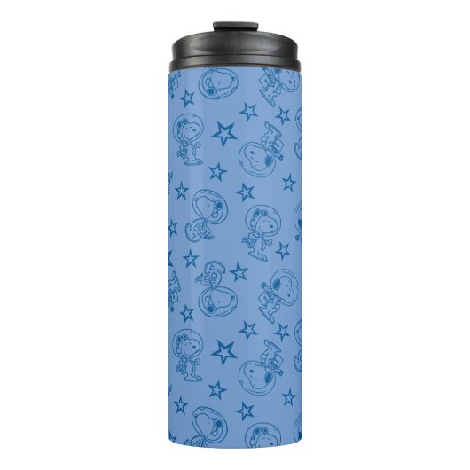 Erdnüsse | Snoopy Blue Space Astronaut Muster Thermosbecher (Vorderseite)