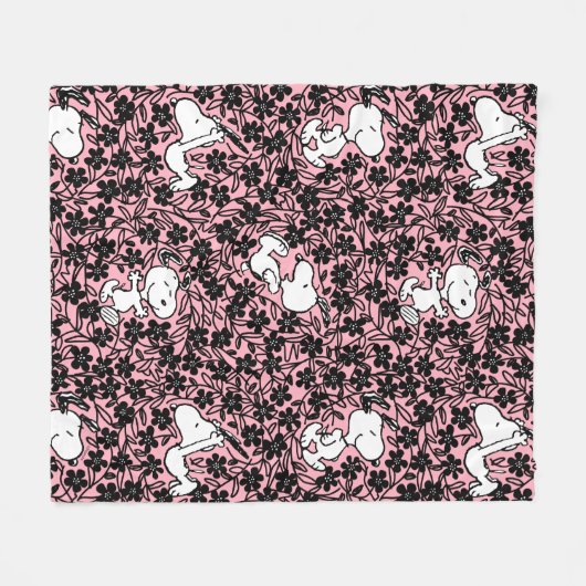 Erdnüsse | Snoopy Blume Weinmuster Fleecedecke (Vorderseite (Horizontal))