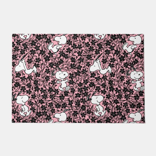 Erdnüsse | Snoopy Blume Weinmuster Fußmatte (Vorderseite)
