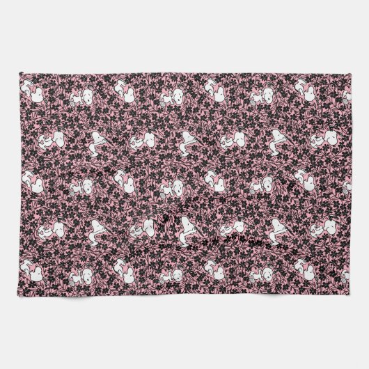 Erdnüsse | Snoopy Blume Weinmuster Geschirrtuch (Horizontal)