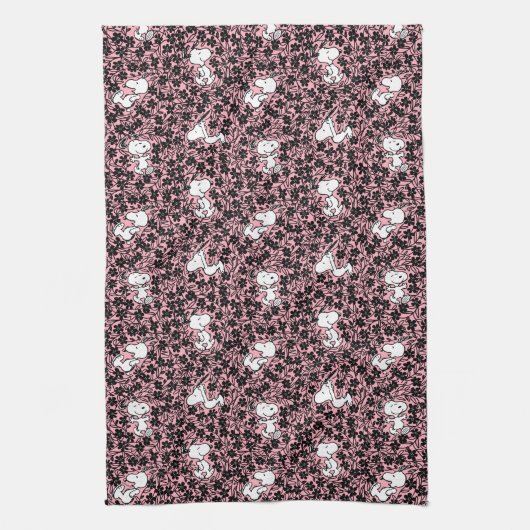 Erdnüsse | Snoopy Blume Weinmuster Geschirrtuch (Vertikal)