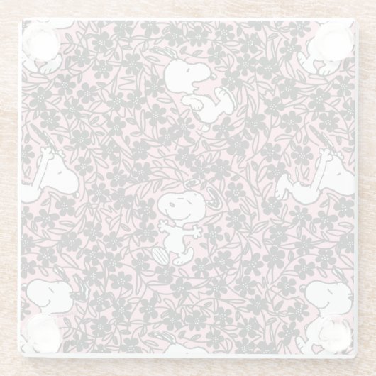 Erdnüsse | Snoopy Blume Weinmuster Glasuntersetzer (Rückseite)