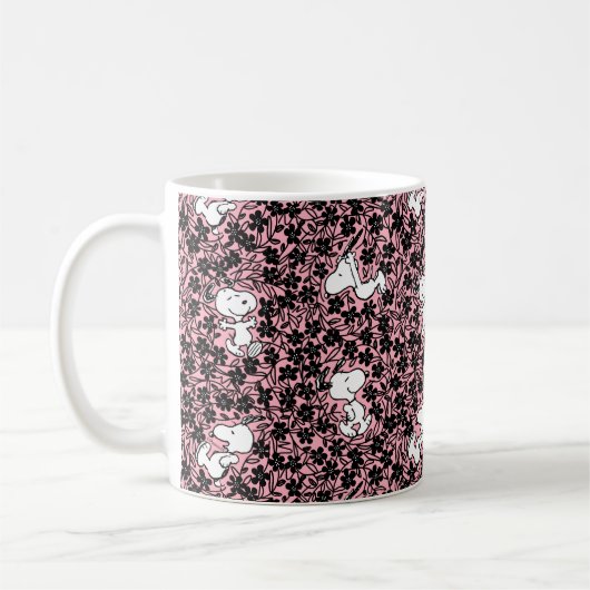 Erdnüsse | Snoopy Blume Weinmuster Kaffeetasse (Links)