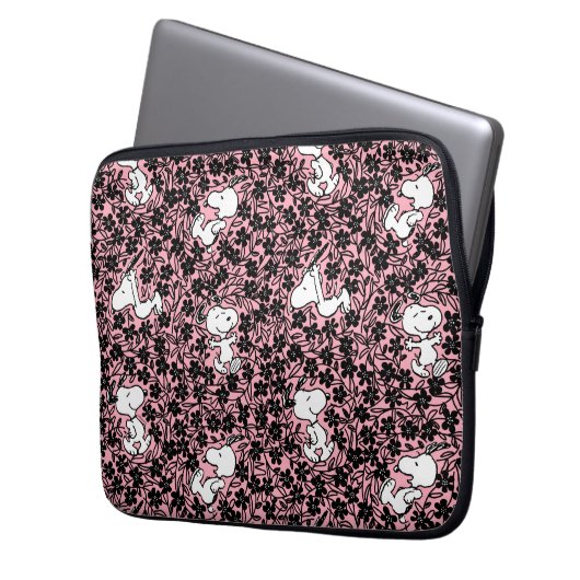 Erdnüsse | Snoopy Blume Weinmuster Laptopschutzhülle (Vorderseite Links)