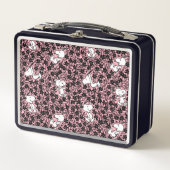 Erdnüsse | Snoopy Blume Weinmuster Metall Brotdose (Vorderseite)