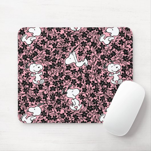 Erdnüsse | Snoopy Blume Weinmuster Mousepad (Mit Mouse)