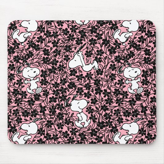 Erdnüsse | Snoopy Blume Weinmuster Mousepad (Vorne)
