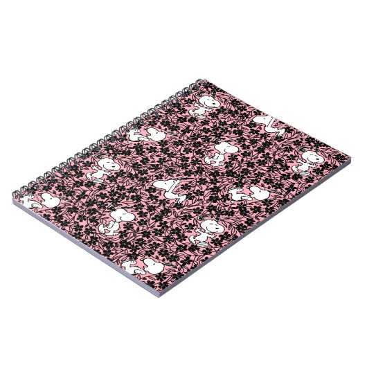 Erdnüsse | Snoopy Blume Weinmuster Notizblock (Linke Seite)