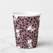 Erdnüsse | Snoopy Blume Weinmuster Pappbecher (Rückseite)