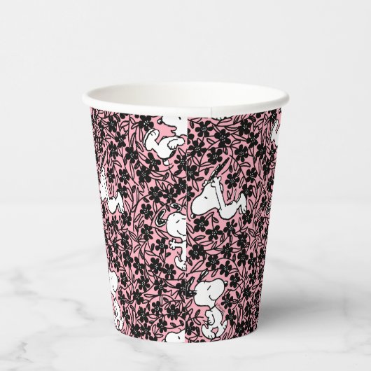 Erdnüsse | Snoopy Blume Weinmuster Pappbecher (Rechts)
