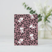 Erdnüsse | Snoopy Blume Weinmuster Postkarte (Stehend Vorderseite)