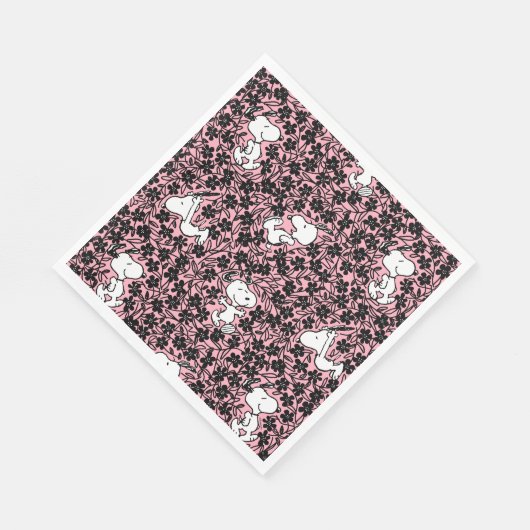 Erdnüsse | Snoopy Blume Weinmuster Serviette (Ecke)