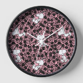 Erdnüsse | Snoopy Blume Weinmuster Uhr (Vorderseite)