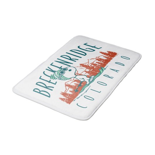 Erdnüsse | Snoopy Breckenridge Colorado Badematte (Schrägansicht)