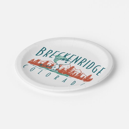 Erdnüsse | Snoopy Breckenridge Colorado Pappteller (Schrägansicht)