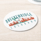 Erdnüsse | Snoopy Breckenridge Colorado Runder Pappuntersetzer (Angewinkelt)