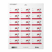 Erdnüsse | Snoopy Candy Cane Food Disc Geschenk Ta Adressaufkleber (Vorne)