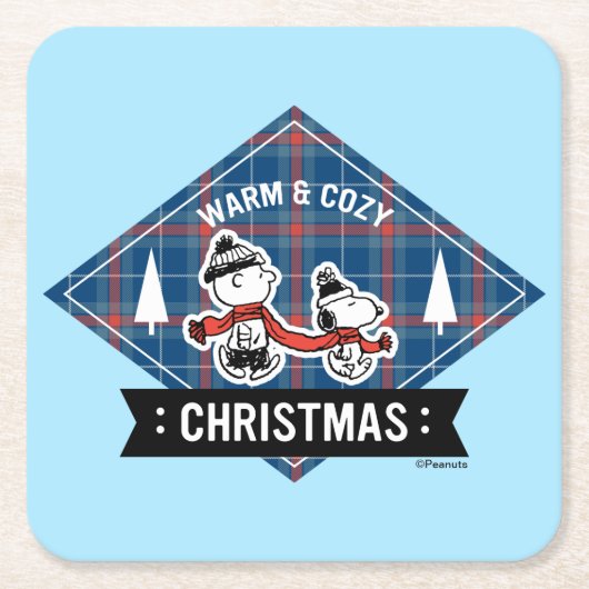 Erdnüsse | Snoopy & Charlie Brown Warm & Cosy Rechteckiger Pappuntersetzer (Vorderseite)