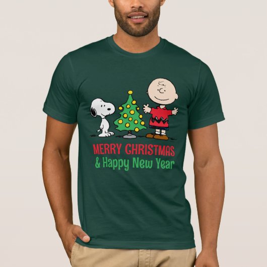 Erdnüsse | Snoopy & Charlie Brown Weihnachtsbaum T-Shirt (Vorderseite)
