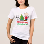 Erdnüsse | Snoopy & Charlie Brown Weihnachtsbaum Tri-Blend Shirt (Vorderseite)