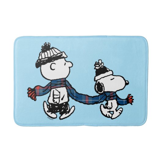 Erdnüsse | Snoopy & Charlie Brown Winter Scarf Badematte (Vorderseite)
