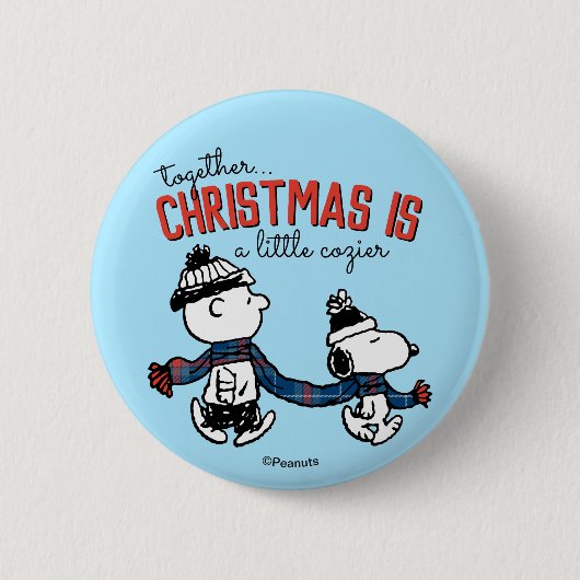 Erdnüsse | Snoopy & Charlie Brown Winter Scarf Button (Vorderseite)