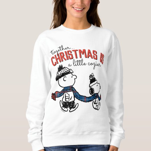 Erdnüsse | Snoopy & Charlie Brown Winter Scarf Sweatshirt (Vorderseite)