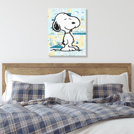 Erdnüsse | Snoopy-Comic-Muster Leinwanddruck (Insitu (Schlafzimmer))