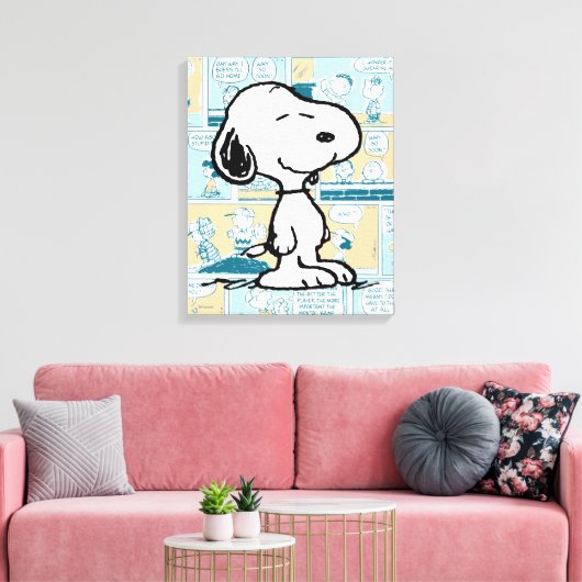 Erdnüsse | Snoopy-Comic-Muster Leinwanddruck (Insitu (Wohnzimmer))