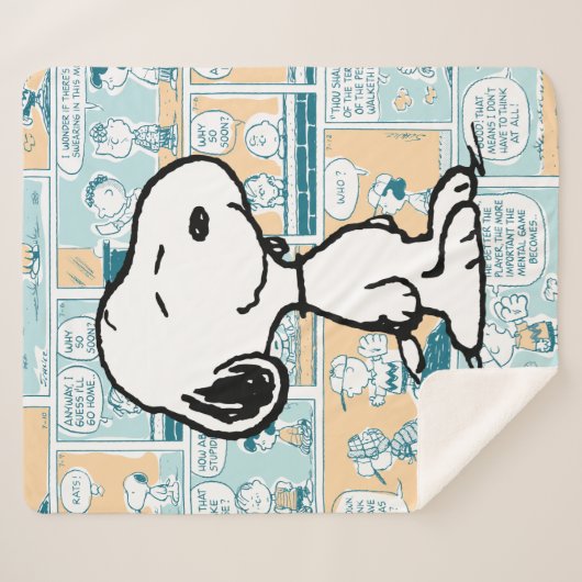 Erdnüsse | Snoopy-Comic-Muster Sherpadecke (Vorderseite (Horizontal))