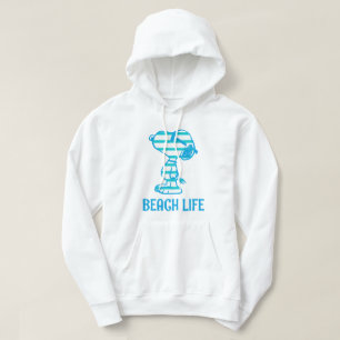 Erdnüsse Snoopy Cyan Stripes Sonnenbrille Hoodie
