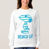 Erdnüsse | Snoopy Cyan Stripes Sonnenbrille Sweatshirt (Vorderseite)
