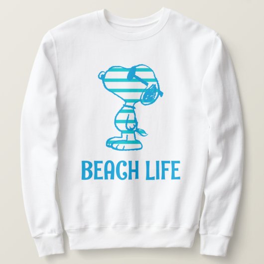 Erdnüsse | Snoopy Cyan Stripes Sonnenbrille Sweatshirt (Design vorne)
