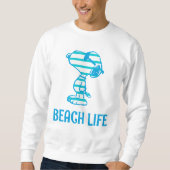 Erdnüsse | Snoopy Cyan Stripes Sonnenbrille Sweatshirt (Vorderseite)