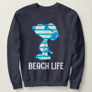 Erdnüsse Snoopy Cyan Stripes Sonnenbrille Sweatshirt