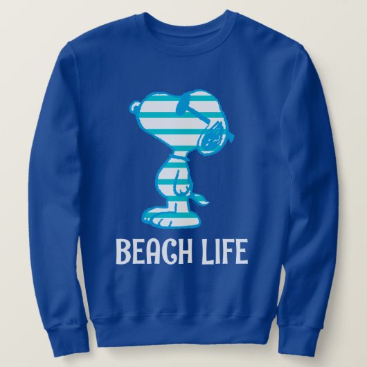 Erdnüsse | Snoopy Cyan Stripes Sonnenbrille Sweatshirt (Design vorne)