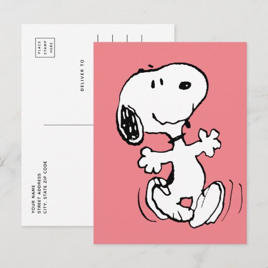 Erdnüsse | Snoopy Dance Postkarte (Vorne/Hinten)