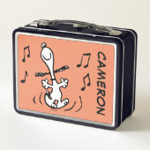 Erdnüsse | Snoopy Dancing Metall Brotdose (Rückseite)