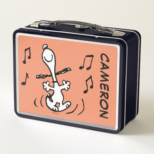 Erdnüsse | Snoopy Dancing Metall Brotdose (Rückseite)