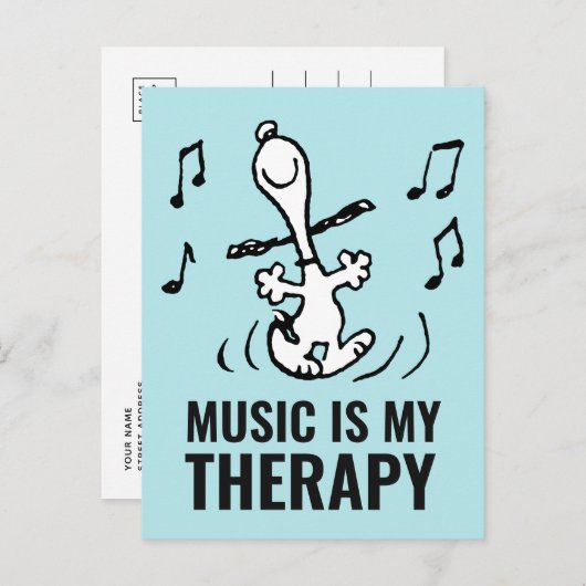 Erdnüsse | Snoopy Dancing Postkarte (Vorne/Hinten)