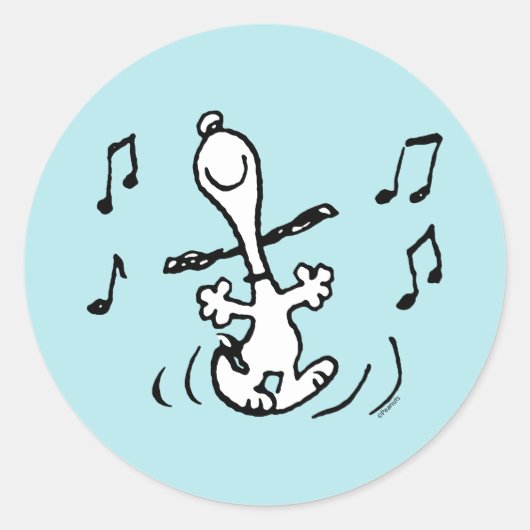 Erdnüsse | Snoopy Dancing Runder Aufkleber (Vorderseite)