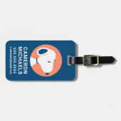 Erdnüsse | Snoopy Dark Blue Deko Dreams Gepäckanhänger (Vorderseite horizontal)