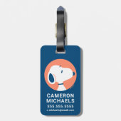 Erdnüsse | Snoopy Dark Blue Deko Dreams Gepäckanhänger (Rückseite vertikal)